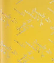 Изображение товара Калька для квітів Holographic сонячний жовтий з написами